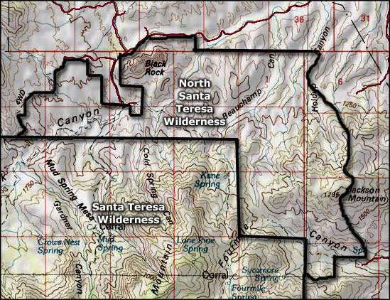 North Santa Teresa Wilderness map