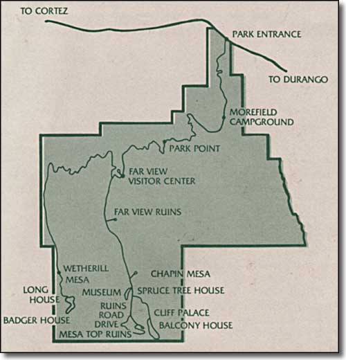 Map of Mesa Verde National Park