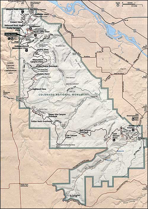 Map of Colorado National Monument
