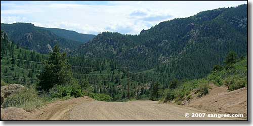 a view in the northern Wet Mountains along the Oak Creek Grade