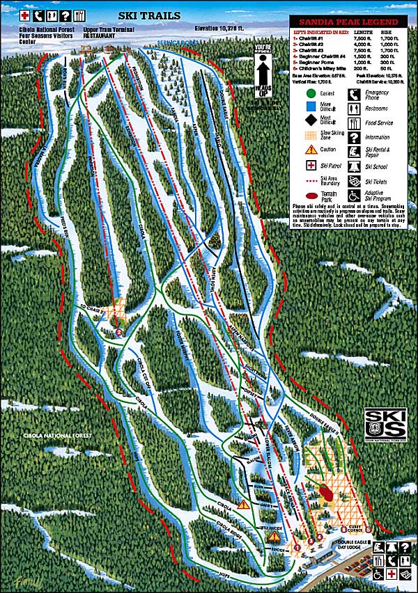 Sandia Peak Ski Area trails