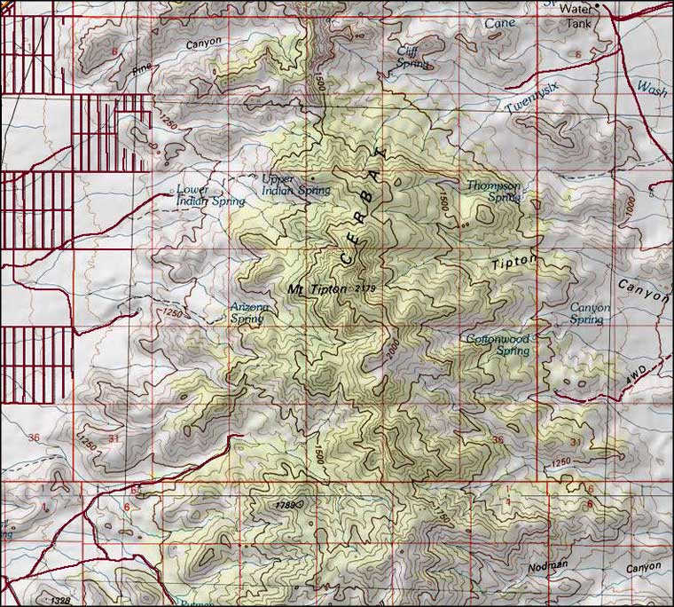 Mount Tipton Wilderness map