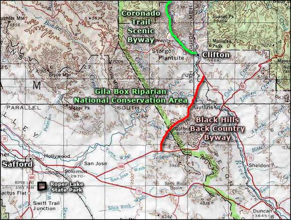 Gila Box Riparian National Conservation Area area map