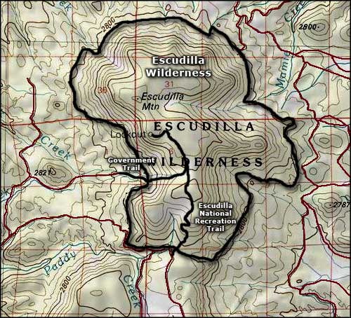 Escudilla Wilderness map