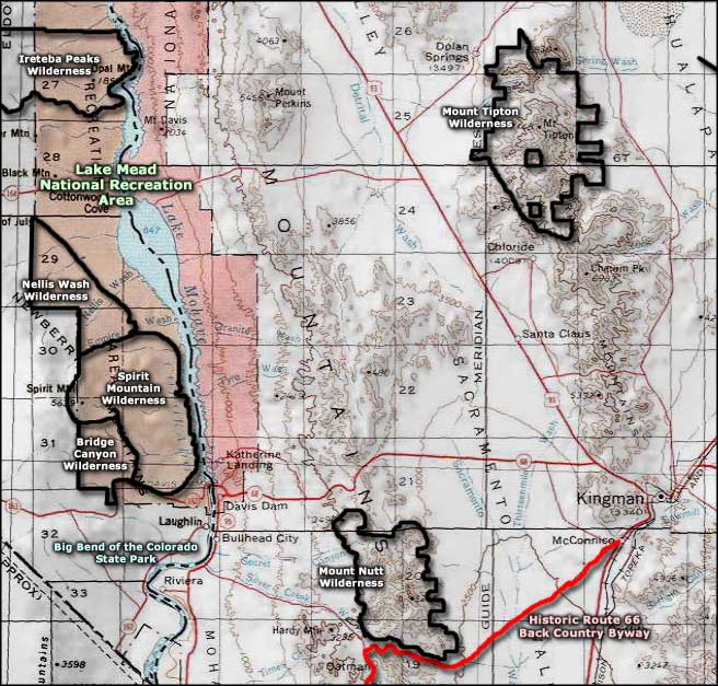 Mount Tipton Wilderness area map