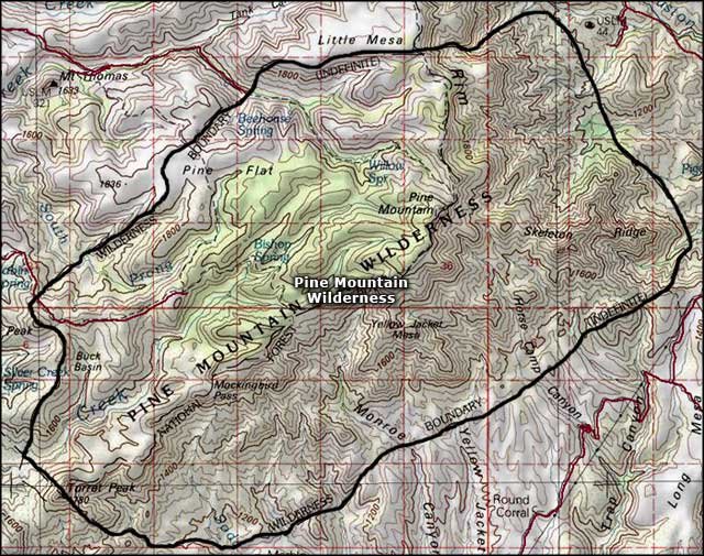 Pine Mountain Wilderness map