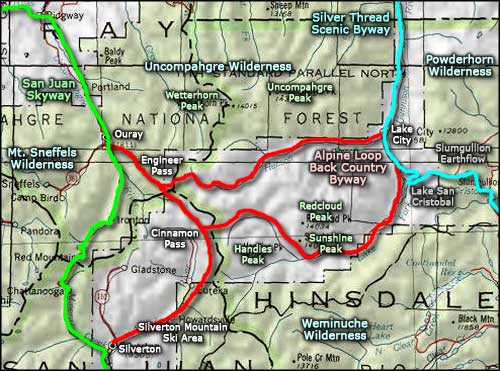 Uncompahgre Wilderness area map