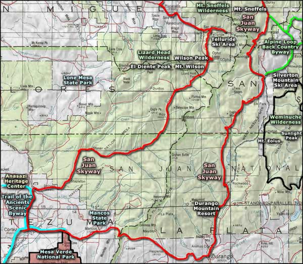 Durango Mountain Resort area map
