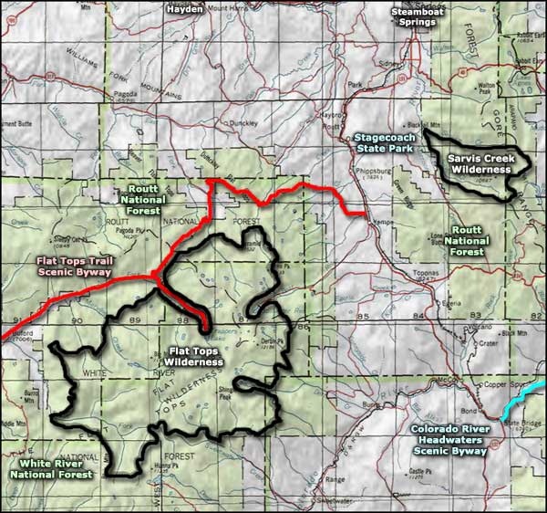 Sarvis Creek Wilderness area map