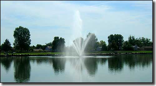 The fountain at Webster Lake-EB Rains Jr. Park
