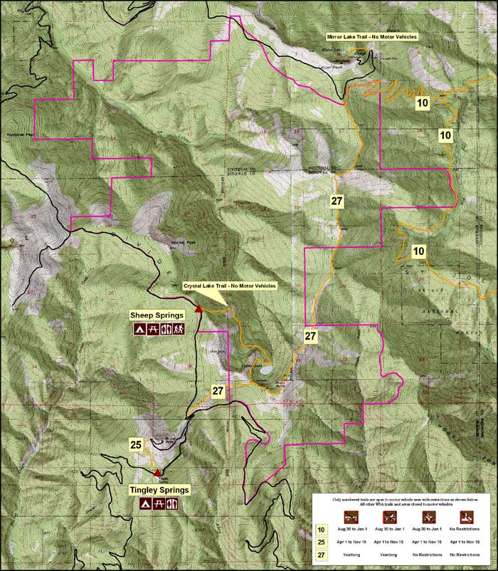 Crystal Lake Wilderness Study Area map