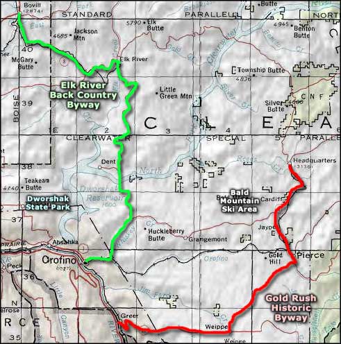 Elk River Backcountry Byway area map