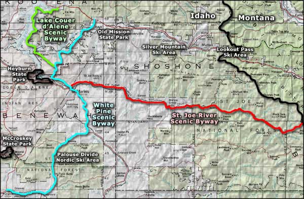 St. Joe River Scenic Byway area map