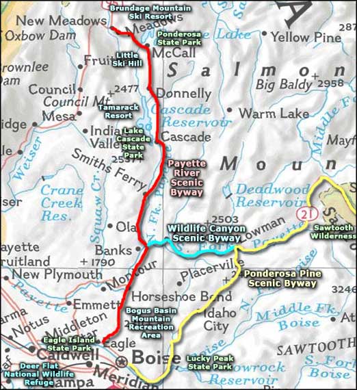 Lake Cascade State Park area map