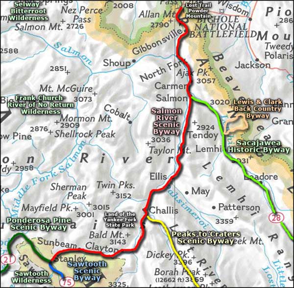Salmon River Scenic Byway area map