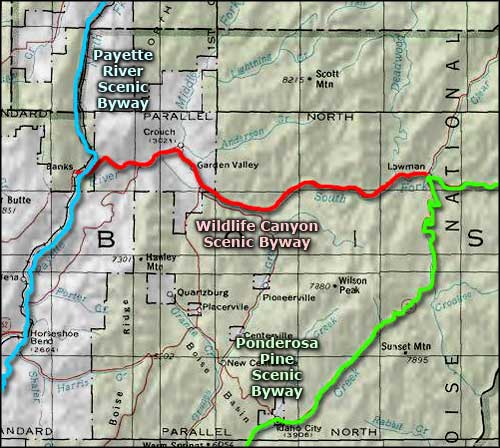 Wildlife Canyon Scenic Byway area map