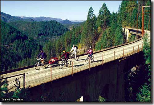 Biking on the Hiawatha Rail-Trail