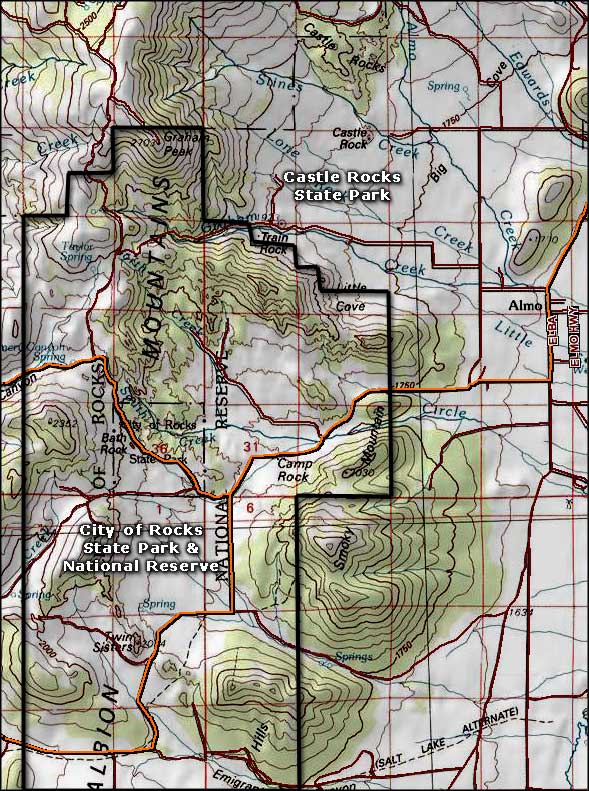 Castle Rocks State Park area map