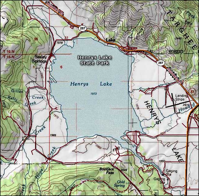 Henrys Lake State Park area map