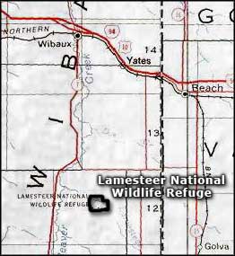 Lamesteer National Wildlife Refuge area map