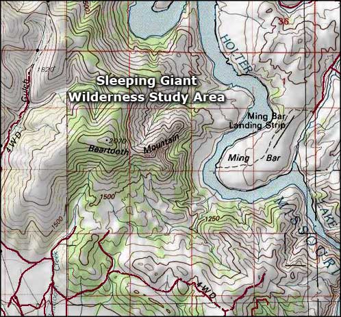 Sleeping Giant Wilderness Study Area map