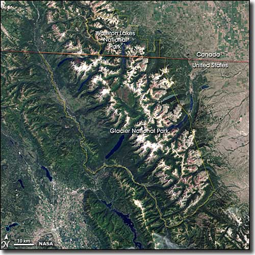 Glacier National Park from space