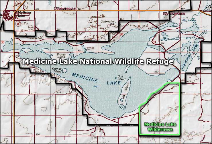 Medicine Lake National Wildife Refuge topo map