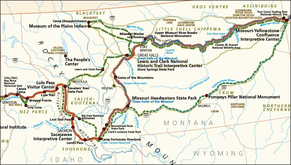 Lewis and Clark Trail Sign Montana Idaho Washington Oregon 