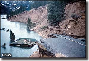 1959 Yellowstone earthquake damage