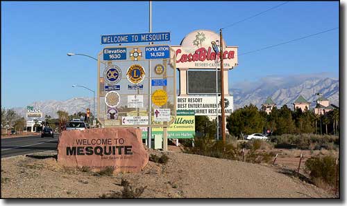 mesquite nevada signs entering city