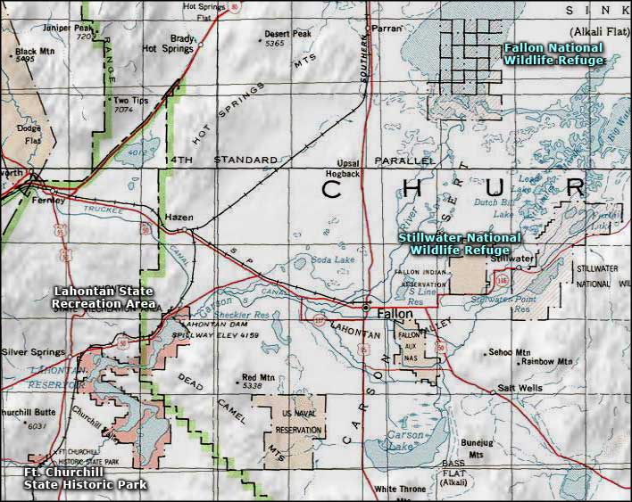 Fallon National Wildlife Refuge area map