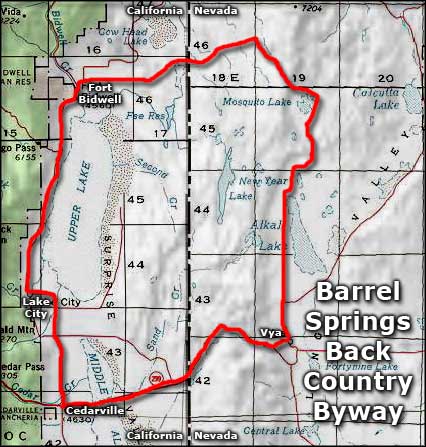 Barrel Springs Back Country Byway area map
