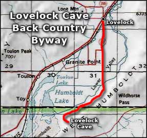 Lovelock Cave Back Country Byway area map