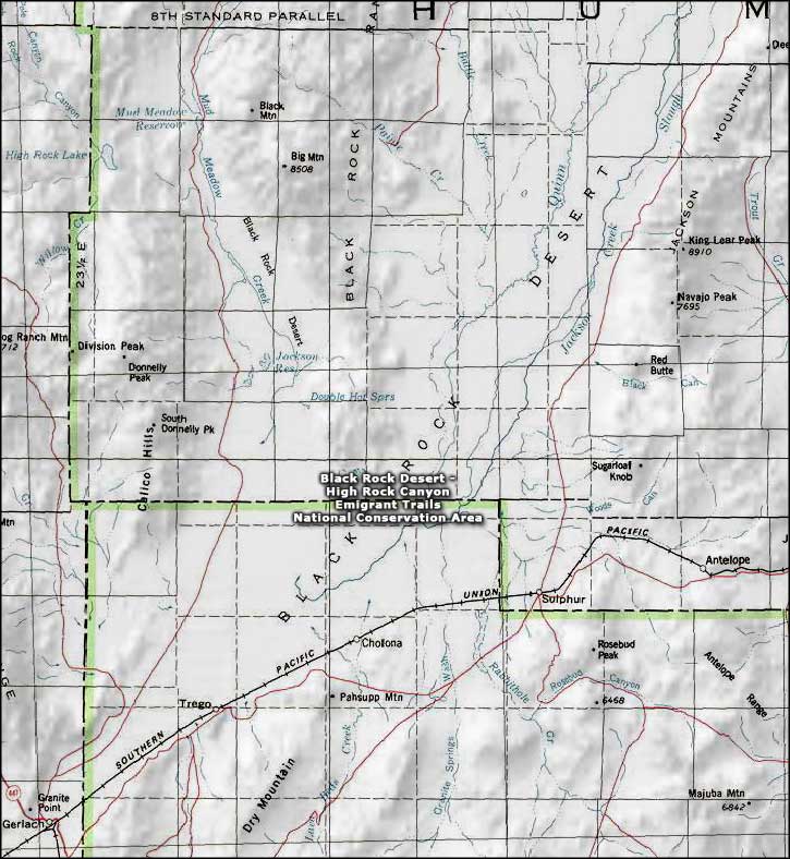 Black Rock Desert-High Rock Canyon Emigrant Trails National Conservation Area map
