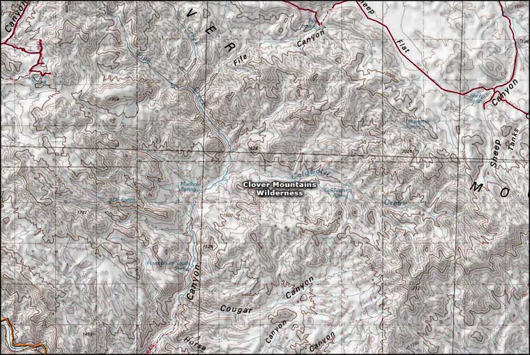 Clover Mountains Wilderness map