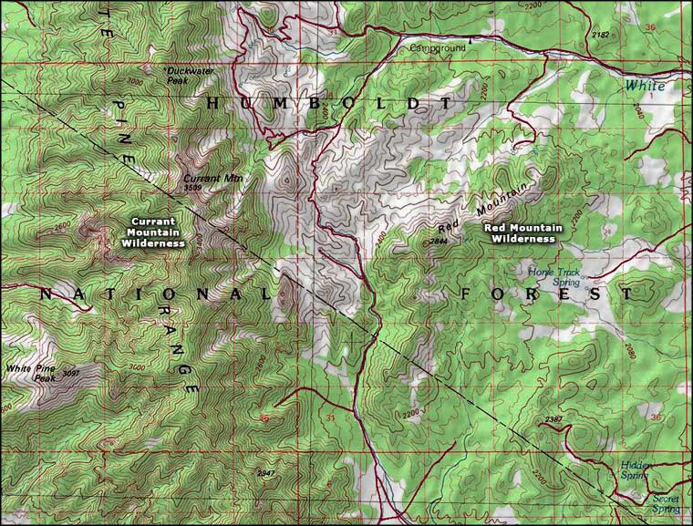 Currant Mountain Wilderness map