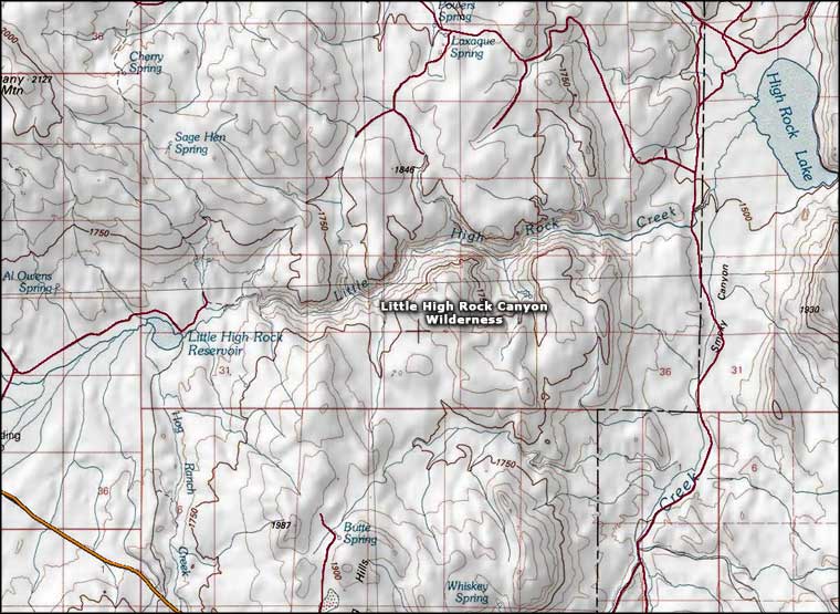 Little High Rock Canyon Wilderness map