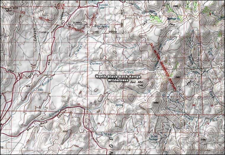North Black Rock Range Wilderness map