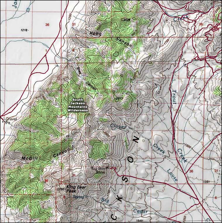 South Jackson Mountains Wilderness map