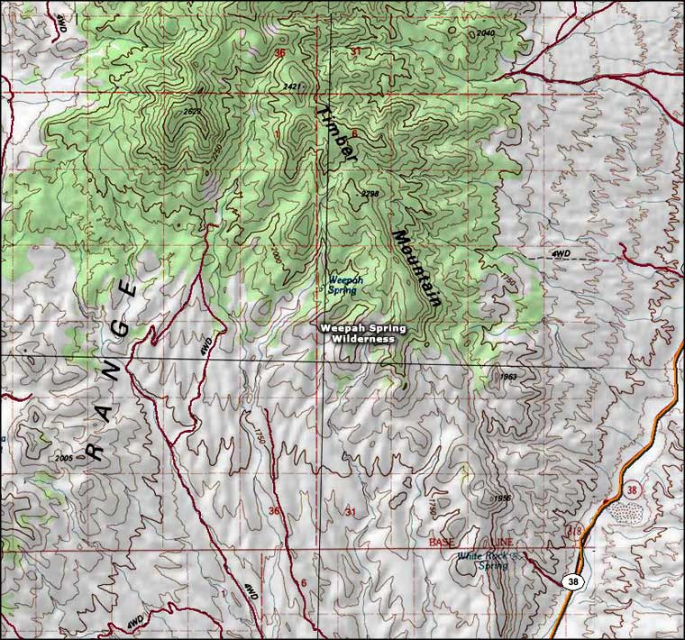 Weepah Spring Wilderness map