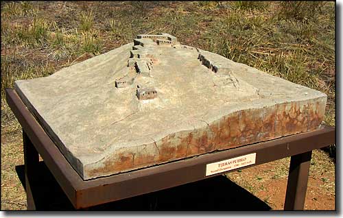 A model of what Tijeras Pueblo may have looked like back in the day