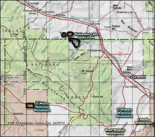 El Morro National Monument area map