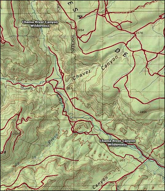 Chama River Canyon Wilderness map