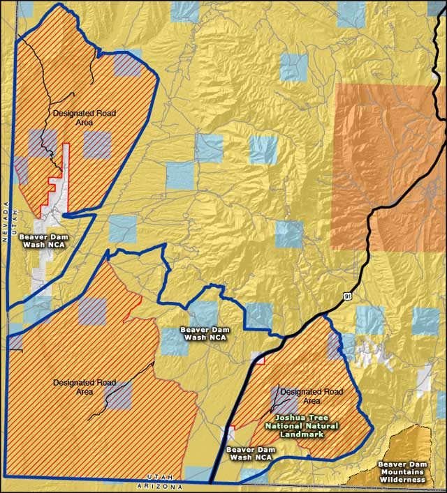 Map of Beaver Dam Wash National Conservation Area