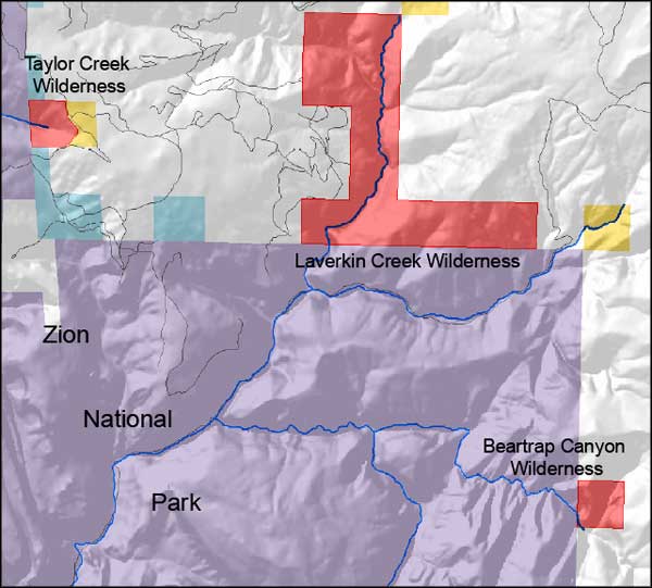 LaVerkin Creek Wilderness location map