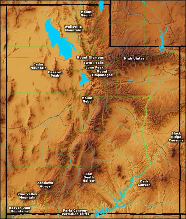 Map of Utah's Wilderness Areas