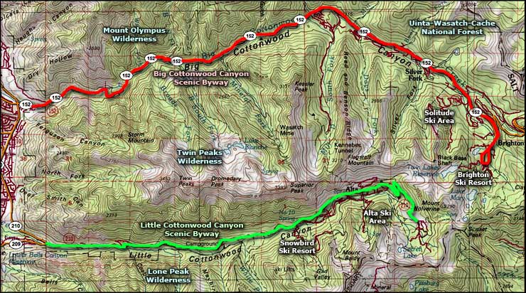 Twin Peaks Wilderness area map