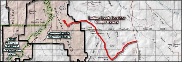 Indian Creek Corridor Scenic Byway area map