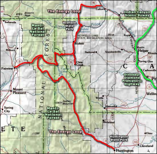 Energy Loop Scenic Byway area map