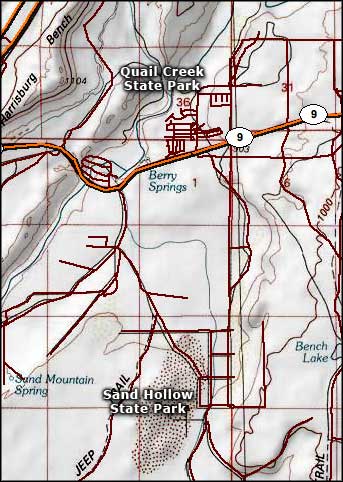 Sand Hollow State Park map